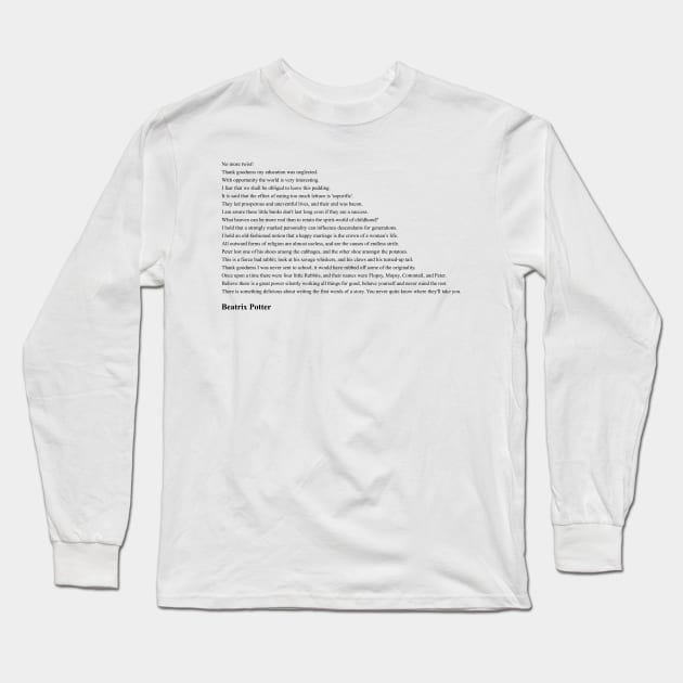 Beatrix Potter Quotes Long Sleeve T-Shirt by qqqueiru